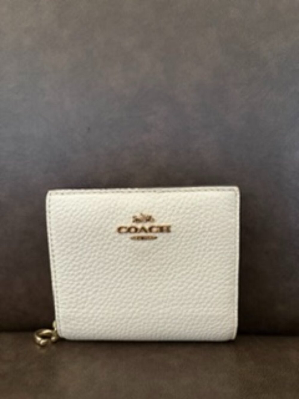 Coach Snap Wallet White/Brown/Gold